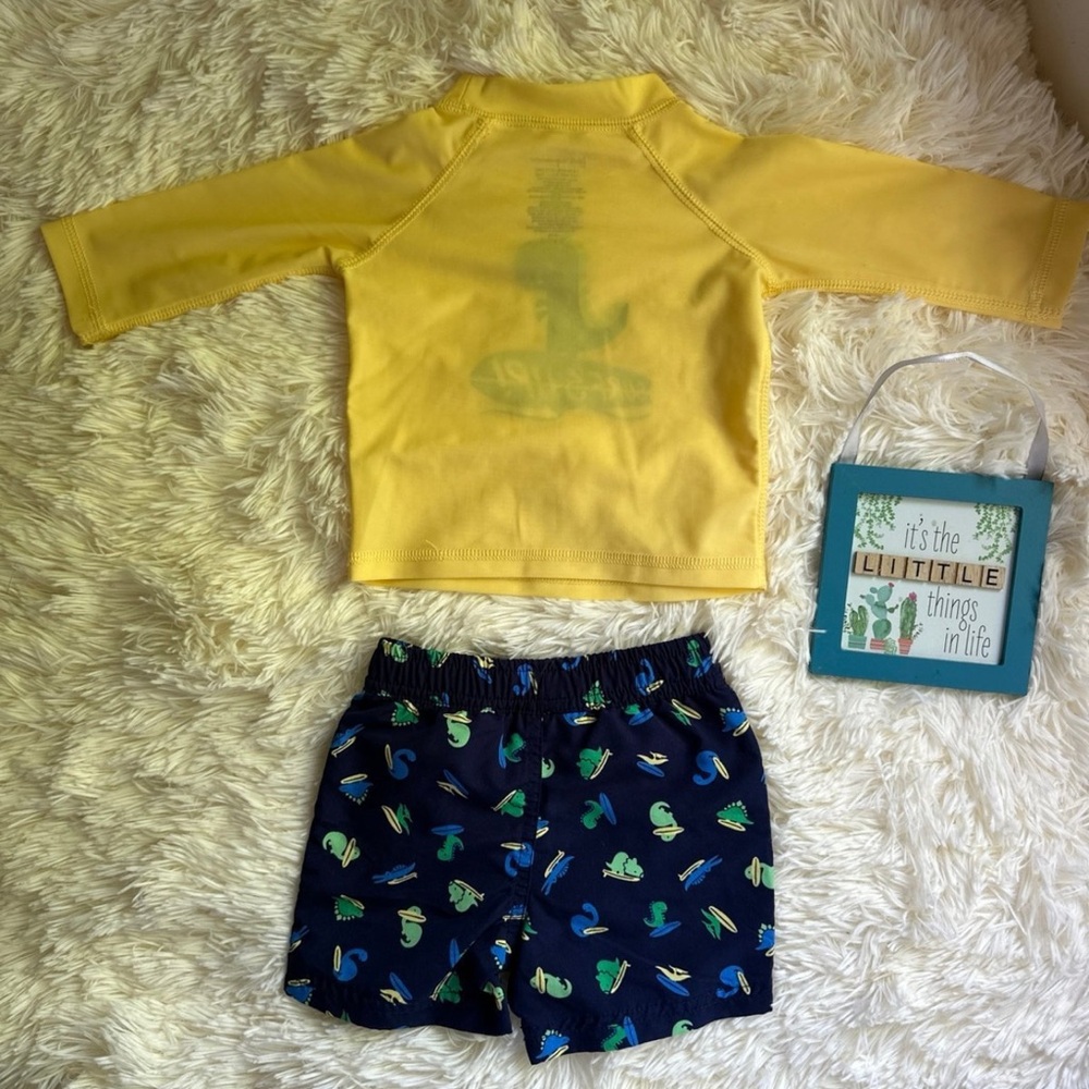 Yellow Dinosaur Rash Guard Set - Picture 6 of 6